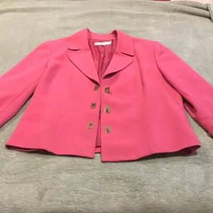 Tahari spring pink short blazer 3/4 sleeves